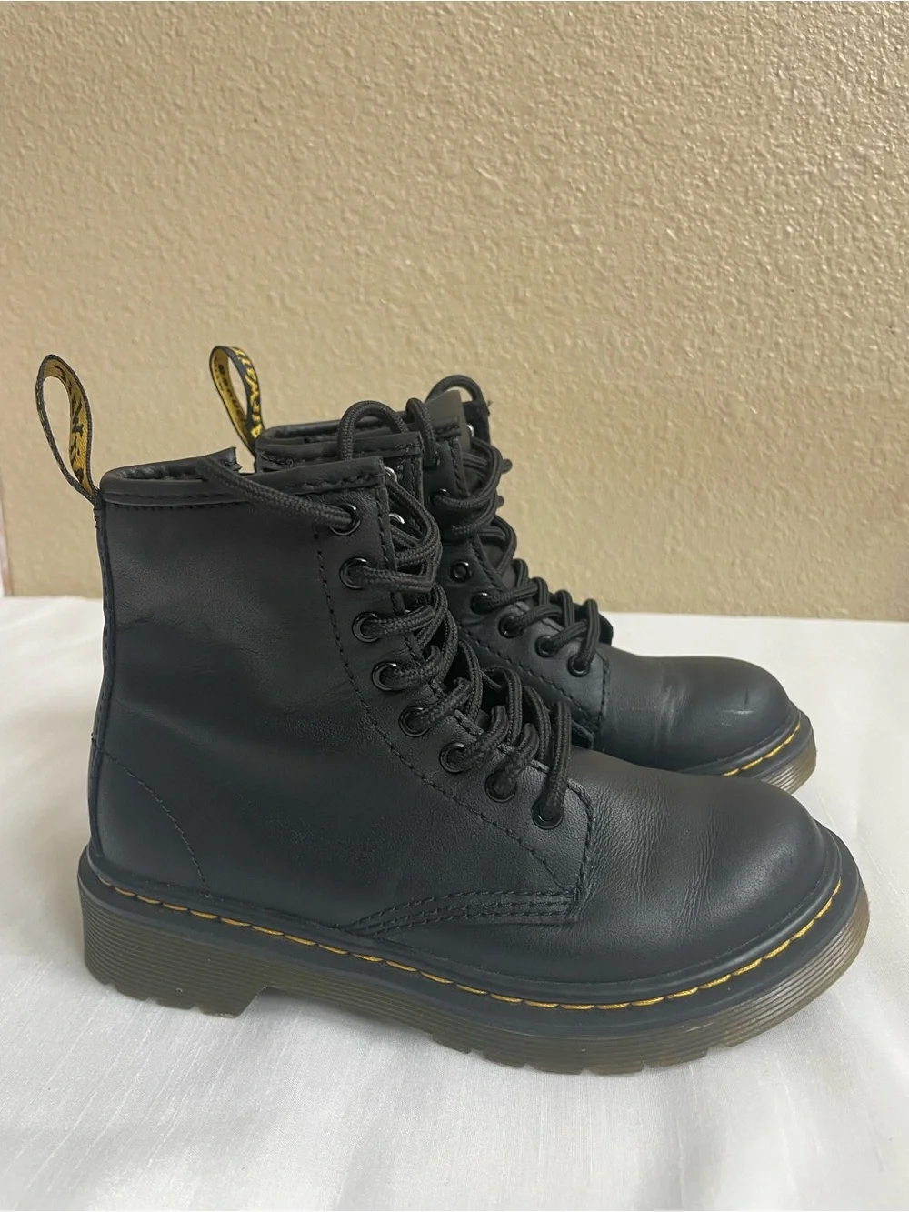 Dr. Martens 1460 J Softy T Black Leather Boots Unisex Kids Size US 13